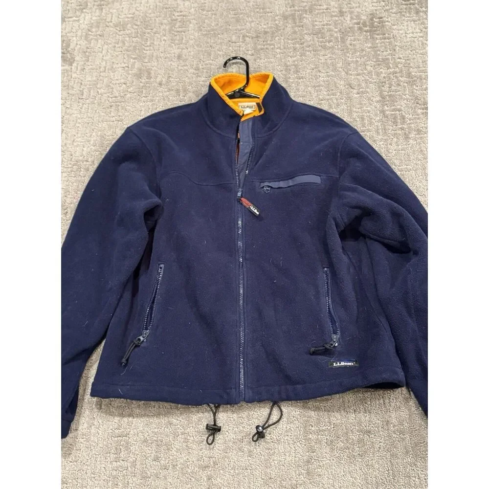 Ll Bean Polar Tech Windstop Medium Blue Fleece‎
